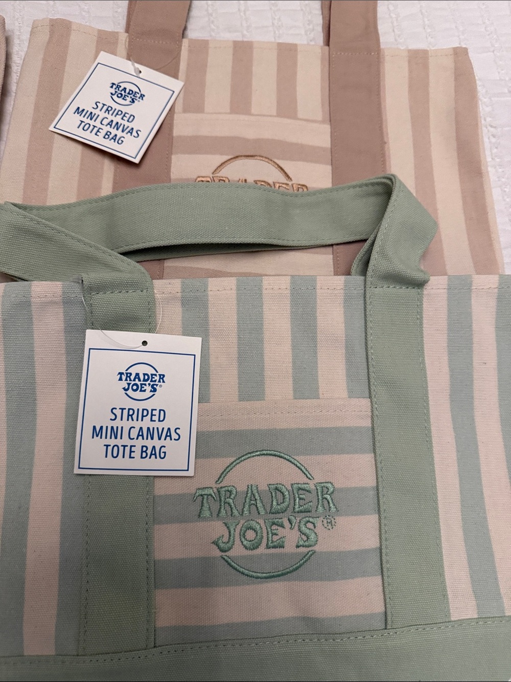 Trader Joe’s Striped Canvas Tote Bag-Summer 2026 -Pastel Multi-Color - Picture 3 of 3